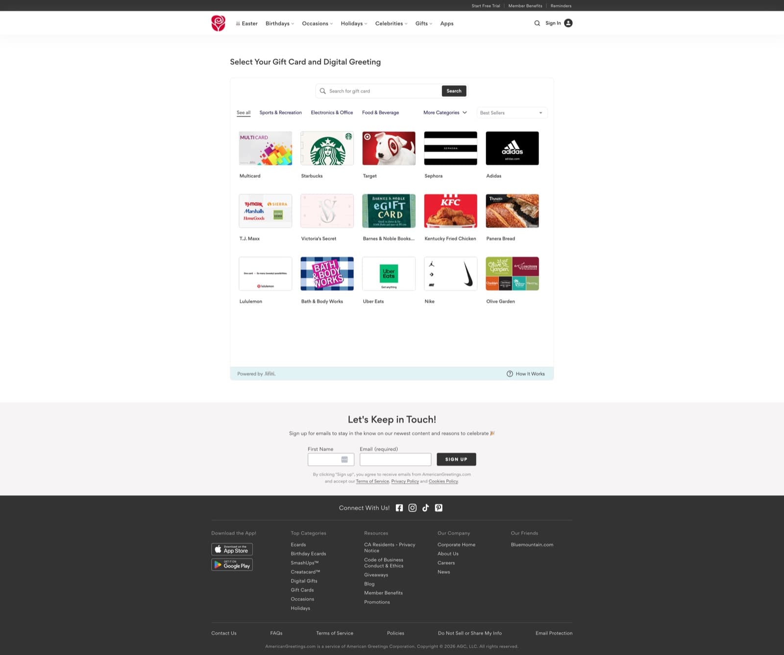 American Greetings marketplace integration